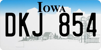 IA license plate DKJ854