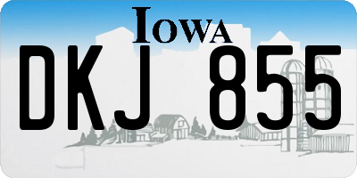 IA license plate DKJ855