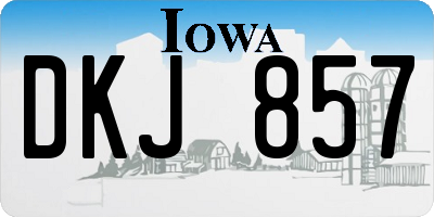 IA license plate DKJ857