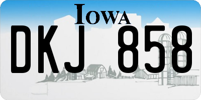 IA license plate DKJ858