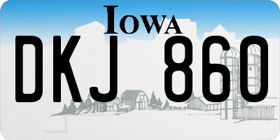 IA license plate DKJ860