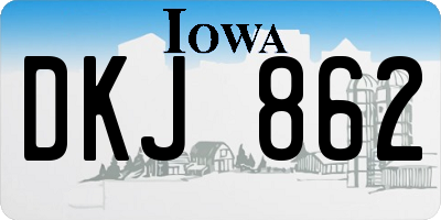 IA license plate DKJ862