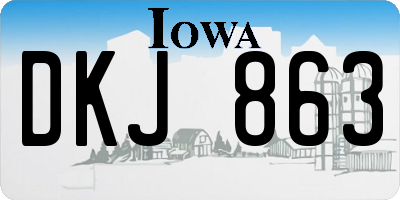 IA license plate DKJ863