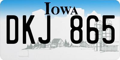 IA license plate DKJ865