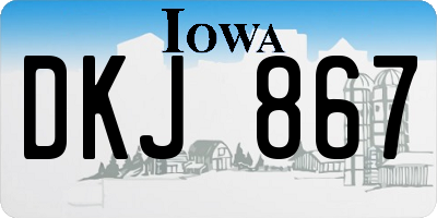 IA license plate DKJ867