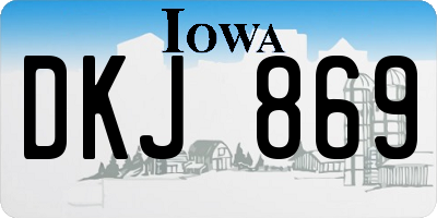 IA license plate DKJ869
