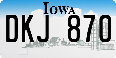 IA license plate DKJ870