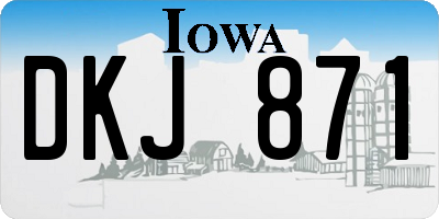 IA license plate DKJ871