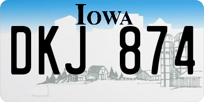 IA license plate DKJ874