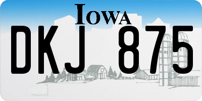 IA license plate DKJ875