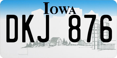 IA license plate DKJ876