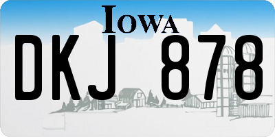 IA license plate DKJ878