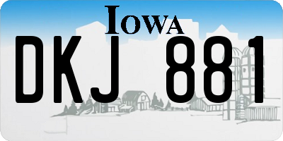 IA license plate DKJ881