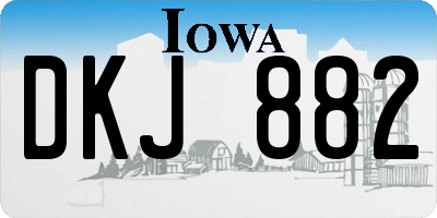 IA license plate DKJ882