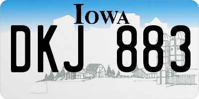 IA license plate DKJ883