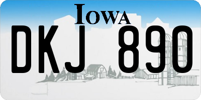 IA license plate DKJ890