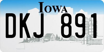 IA license plate DKJ891