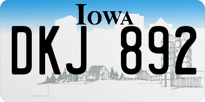 IA license plate DKJ892