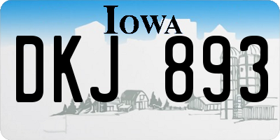 IA license plate DKJ893