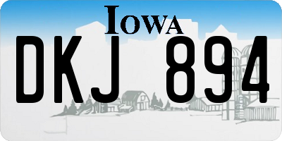 IA license plate DKJ894