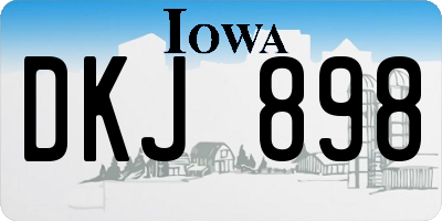 IA license plate DKJ898