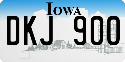 IA license plate DKJ900