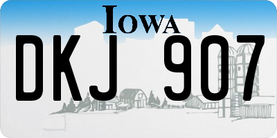 IA license plate DKJ907