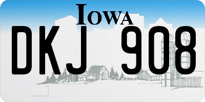 IA license plate DKJ908