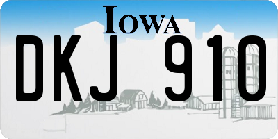 IA license plate DKJ910