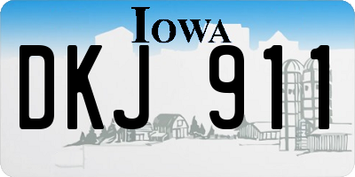 IA license plate DKJ911
