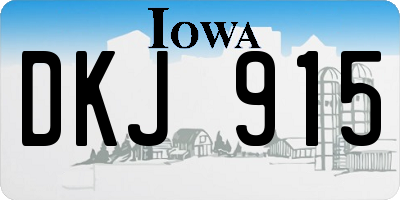 IA license plate DKJ915
