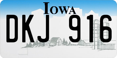 IA license plate DKJ916