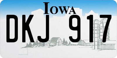 IA license plate DKJ917