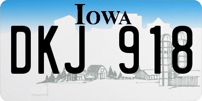 IA license plate DKJ918