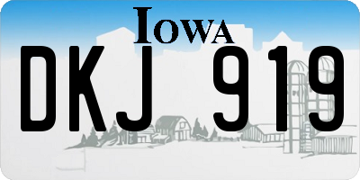 IA license plate DKJ919