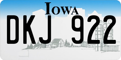 IA license plate DKJ922