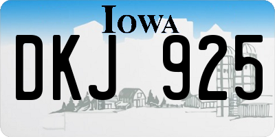 IA license plate DKJ925