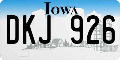 IA license plate DKJ926