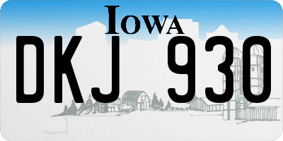 IA license plate DKJ930