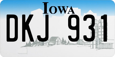 IA license plate DKJ931