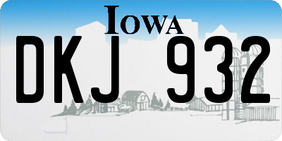 IA license plate DKJ932
