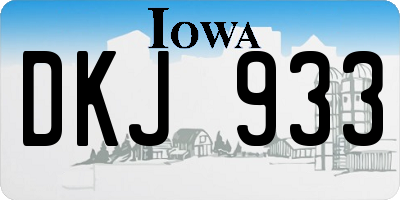 IA license plate DKJ933