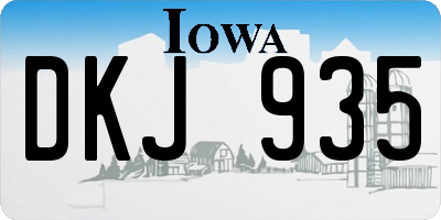 IA license plate DKJ935