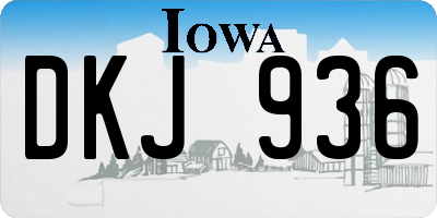 IA license plate DKJ936