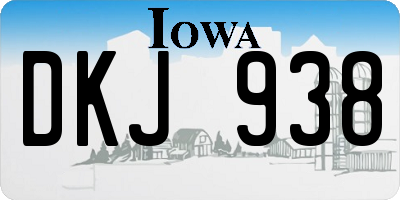 IA license plate DKJ938