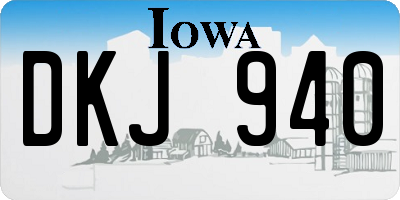 IA license plate DKJ940
