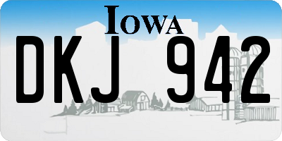 IA license plate DKJ942