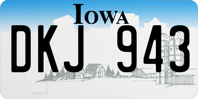 IA license plate DKJ943