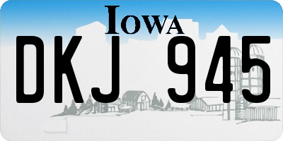 IA license plate DKJ945