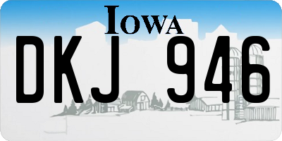 IA license plate DKJ946